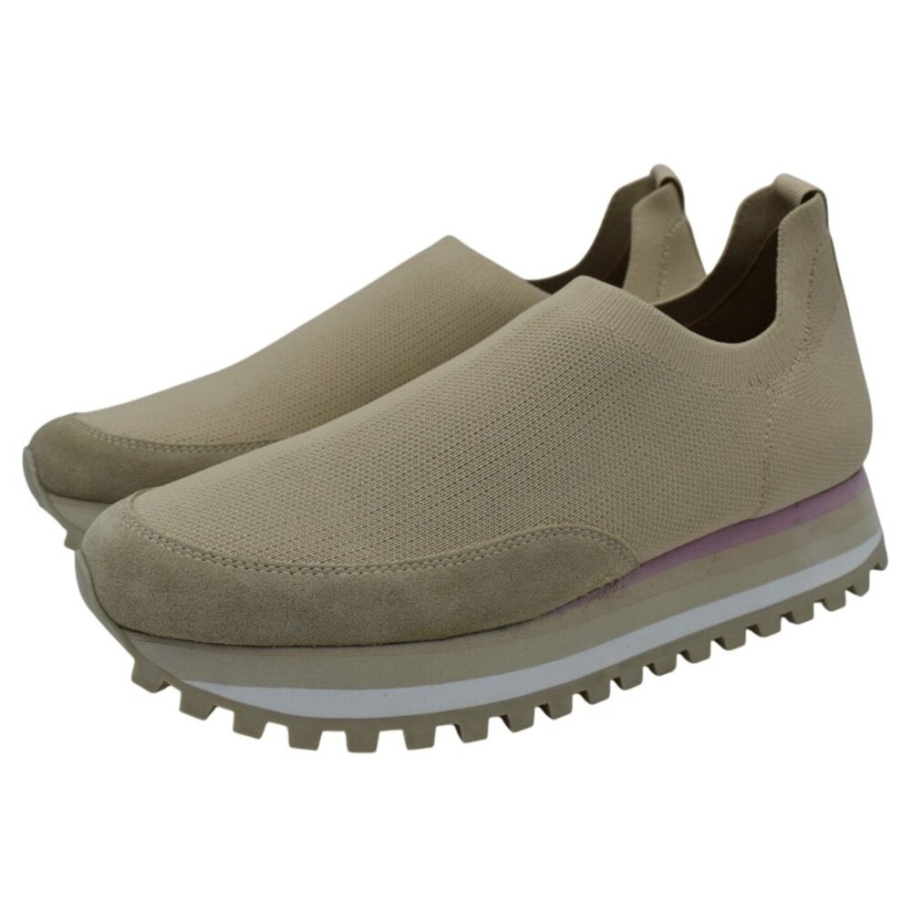 Blondo Womens Size 9.5 Lakelyn Sand Knit Slip On Sneakers Shoes